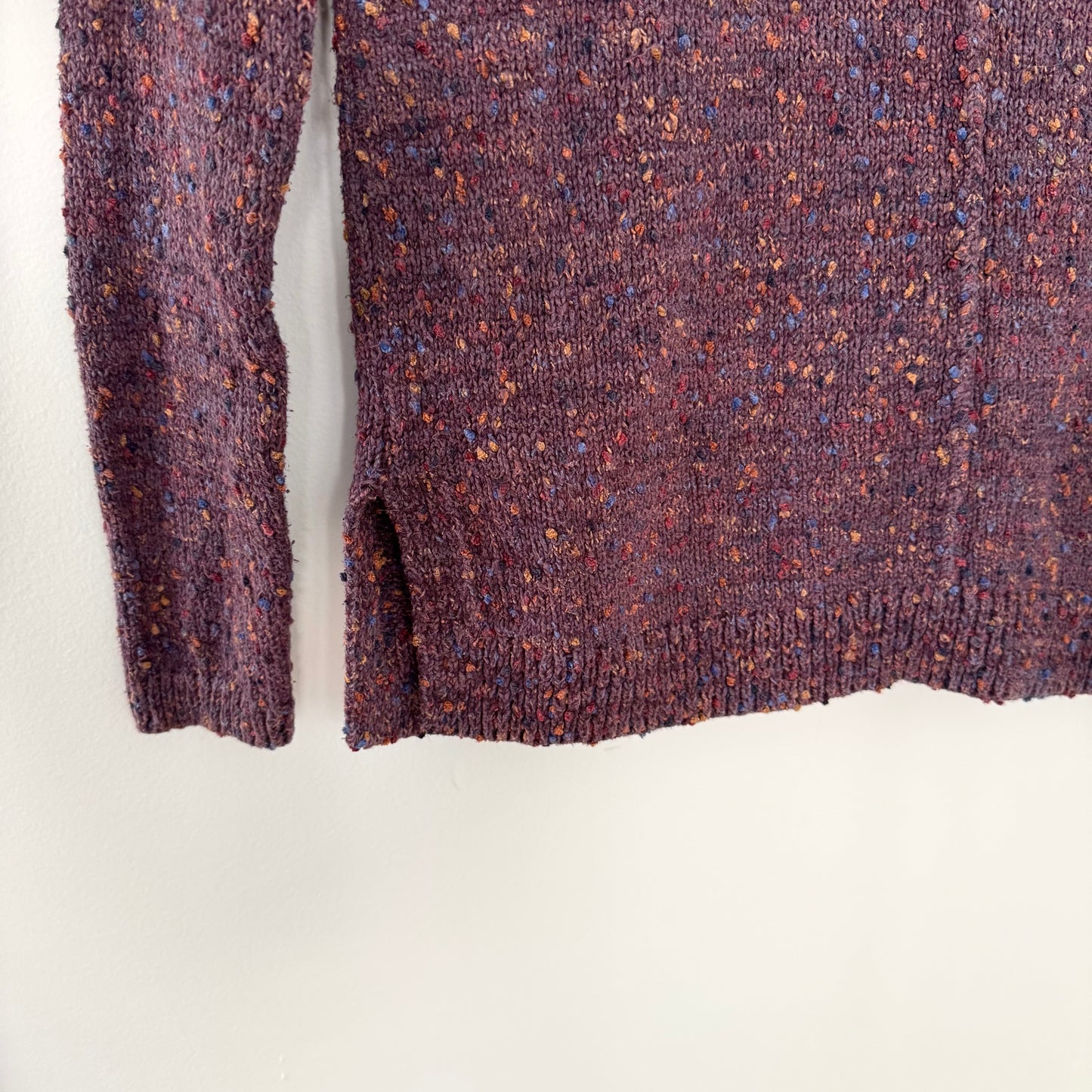 J. Jill Women's Cozy Retreat Tweed Dark Fig Sweater (XS)
