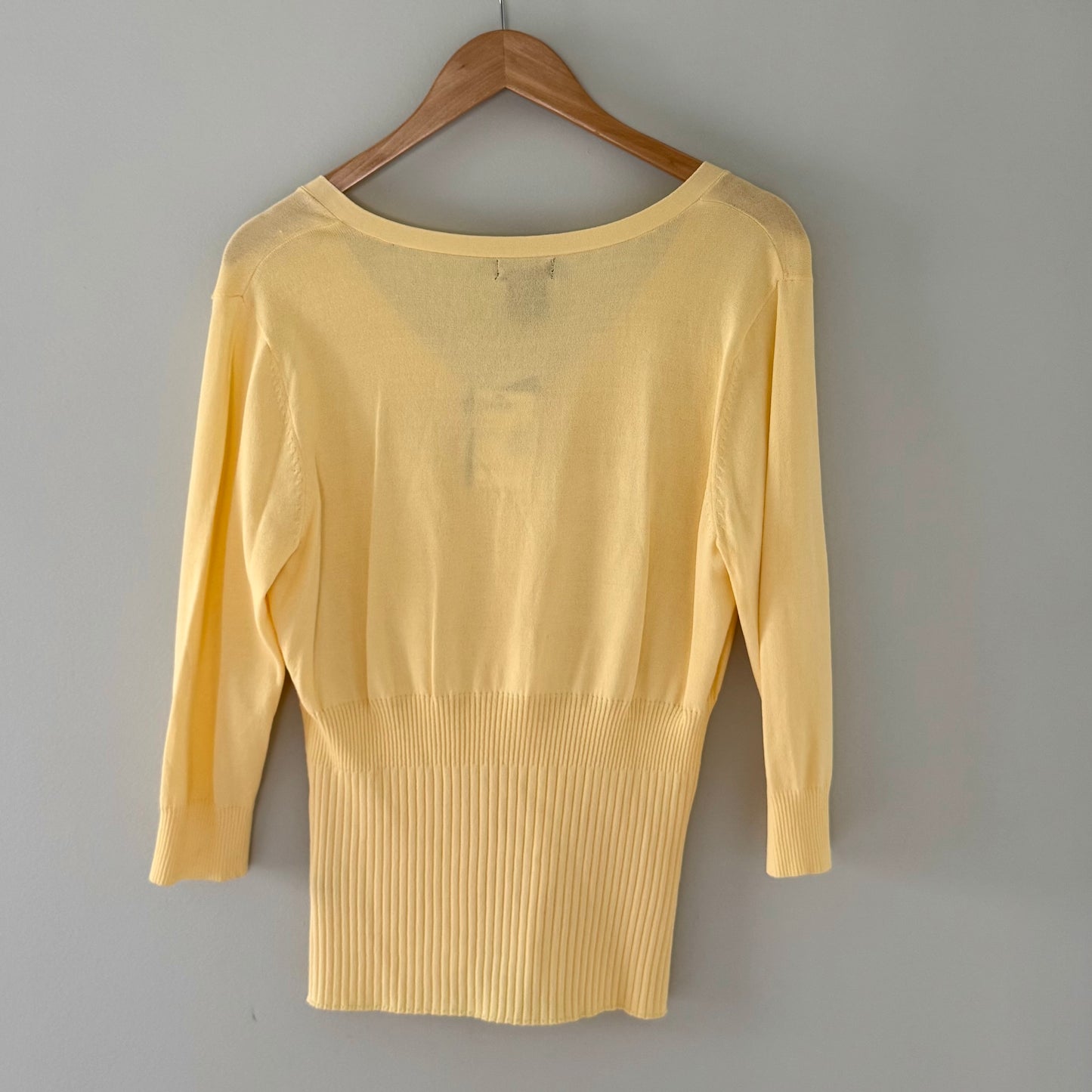 George Yellow Ribbed Cardigan (Large)