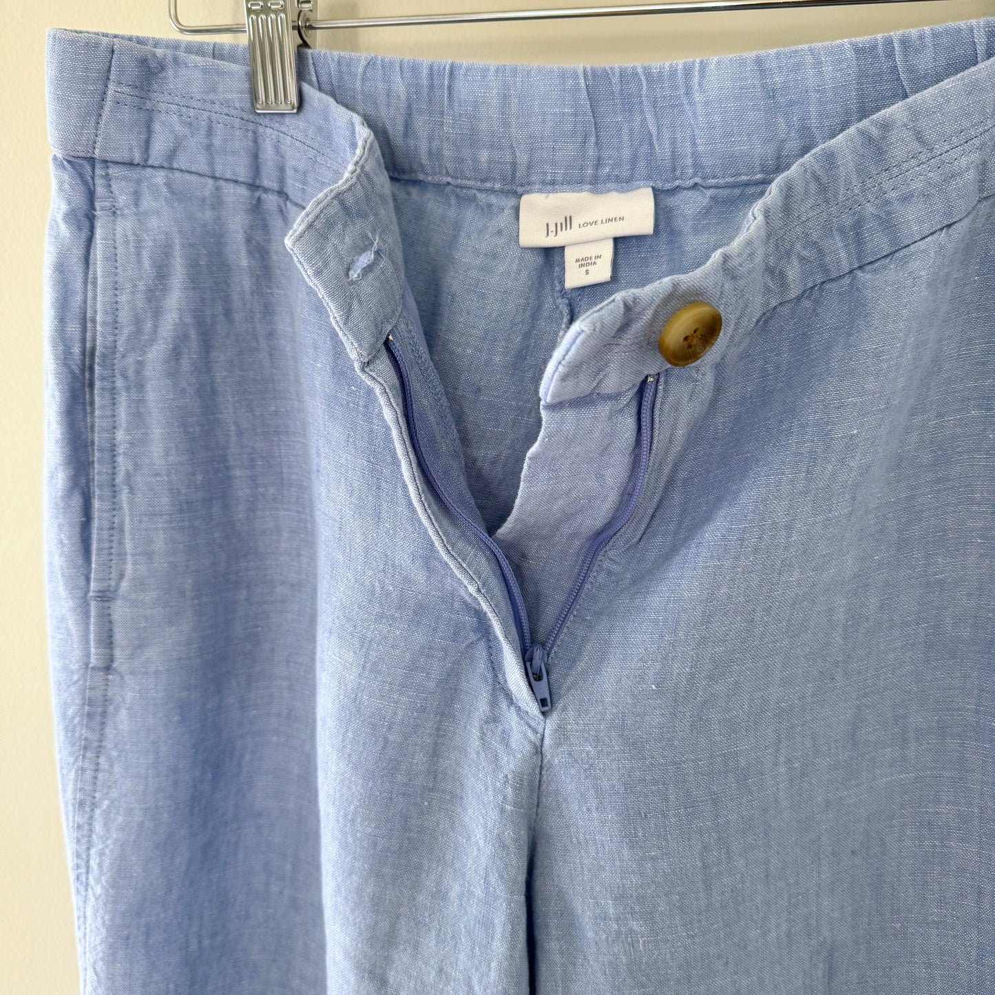 J.Jill Blue Linen Capri Pants (S)