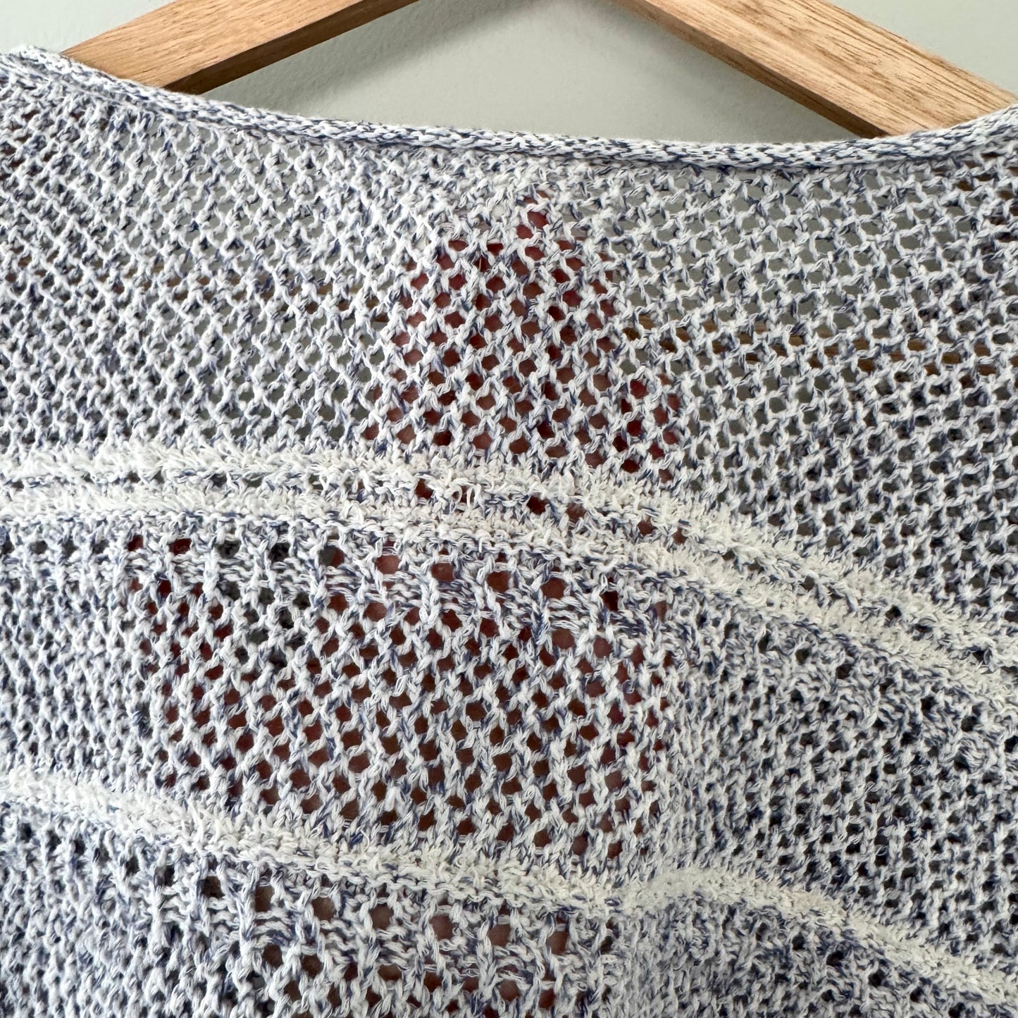 Lou & Grey Blue/White Textured Knit Sweater (XS)