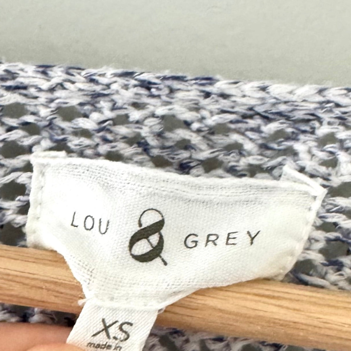 Lou & Grey Blue/White Textured Knit Sweater (XS)