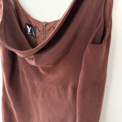 YL by Yair Chocolate Brown Cowl Neck Dress (14)
