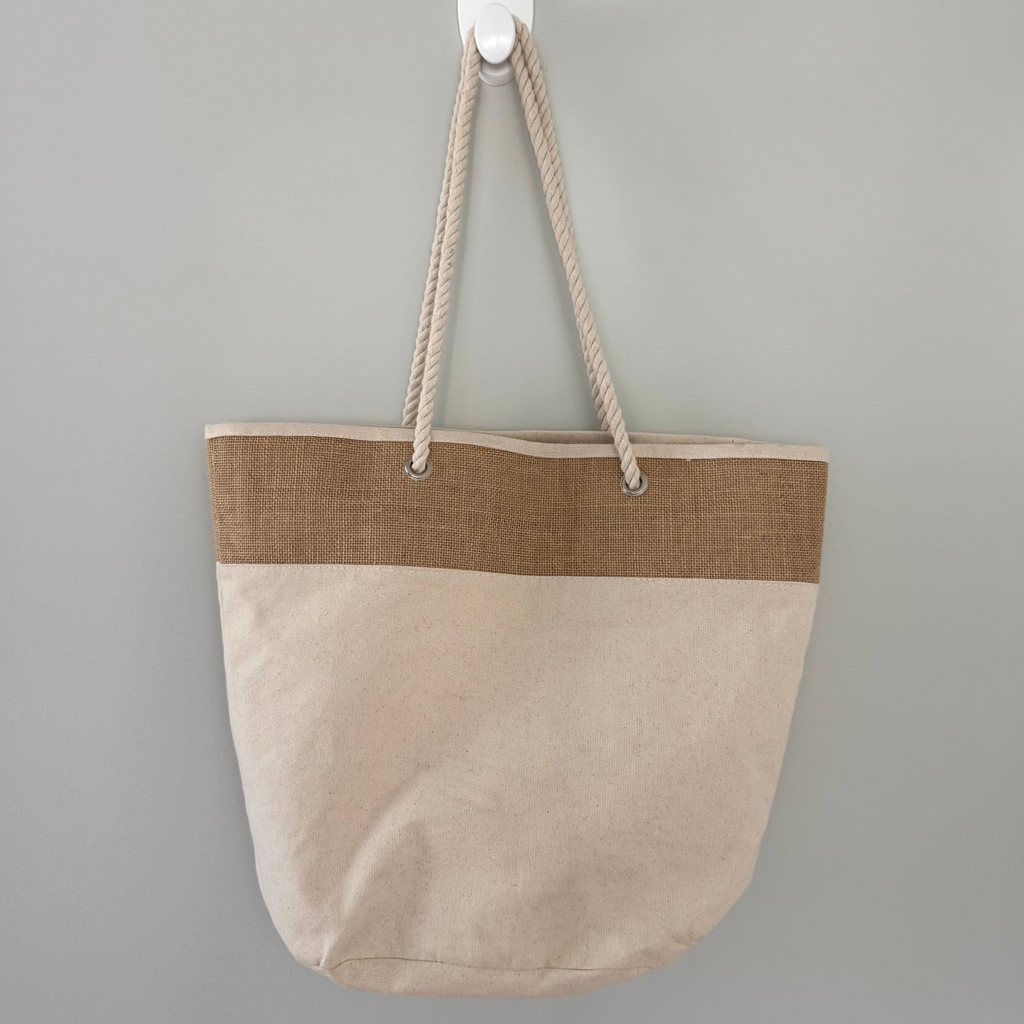 Jute Canvas Rope Tote Bag