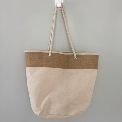 Jute Canvas Rope Tote Bag