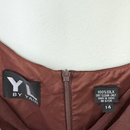 YL by Yair Chocolate Brown Cowl Neck Dress (14)