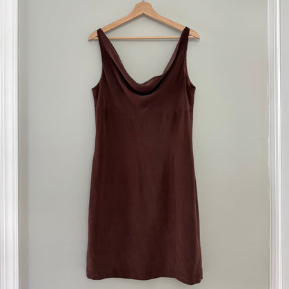 YL by Yair Chocolate Brown Cowl Neck Dress (14)