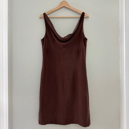 YL by Yair Chocolate Brown Cowl Neck Dress (14)