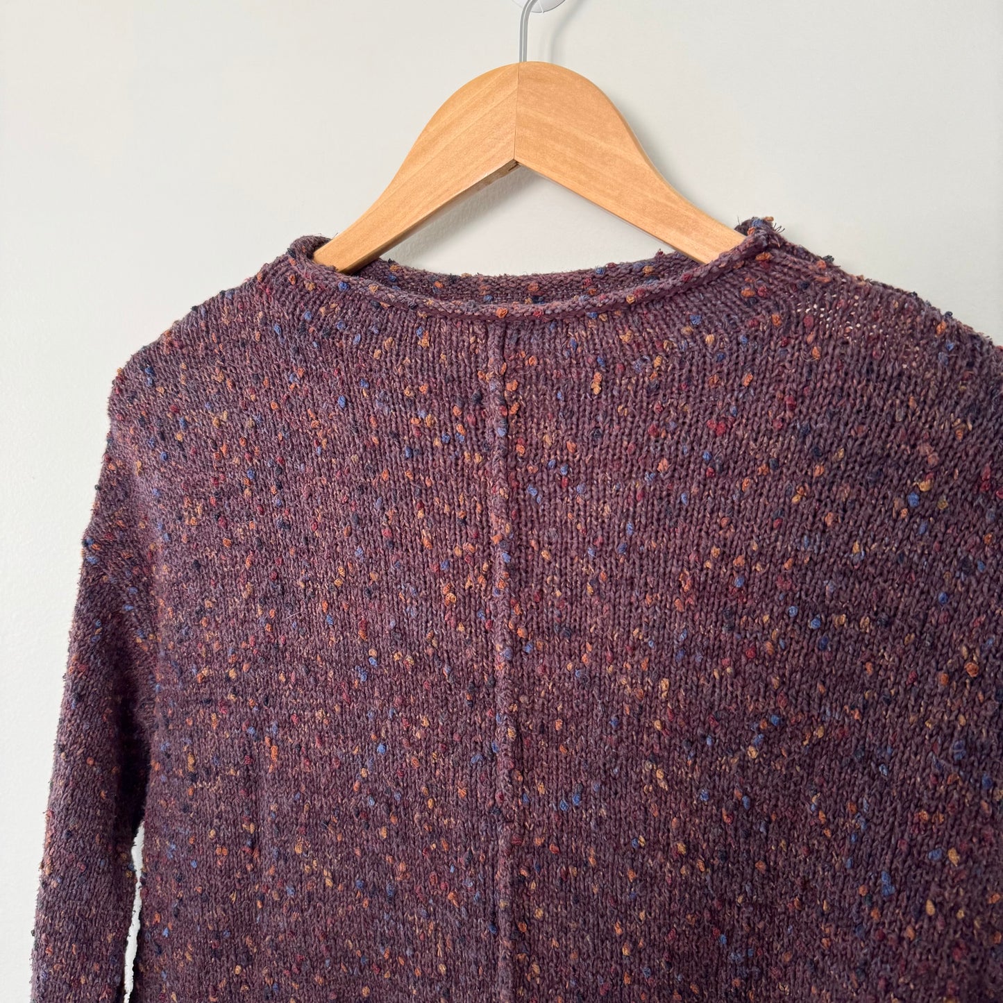 J. Jill Women's Cozy Retreat Tweed Dark Fig Sweater (XS)