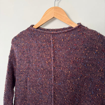 J. Jill Women's Cozy Retreat Tweed Dark Fig Sweater (XS)
