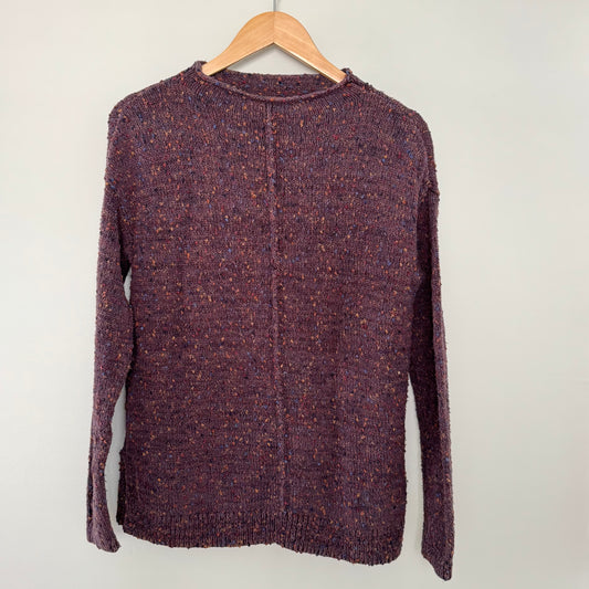 J. Jill Women's Cozy Retreat Tweed Dark Fig Sweater (XS)