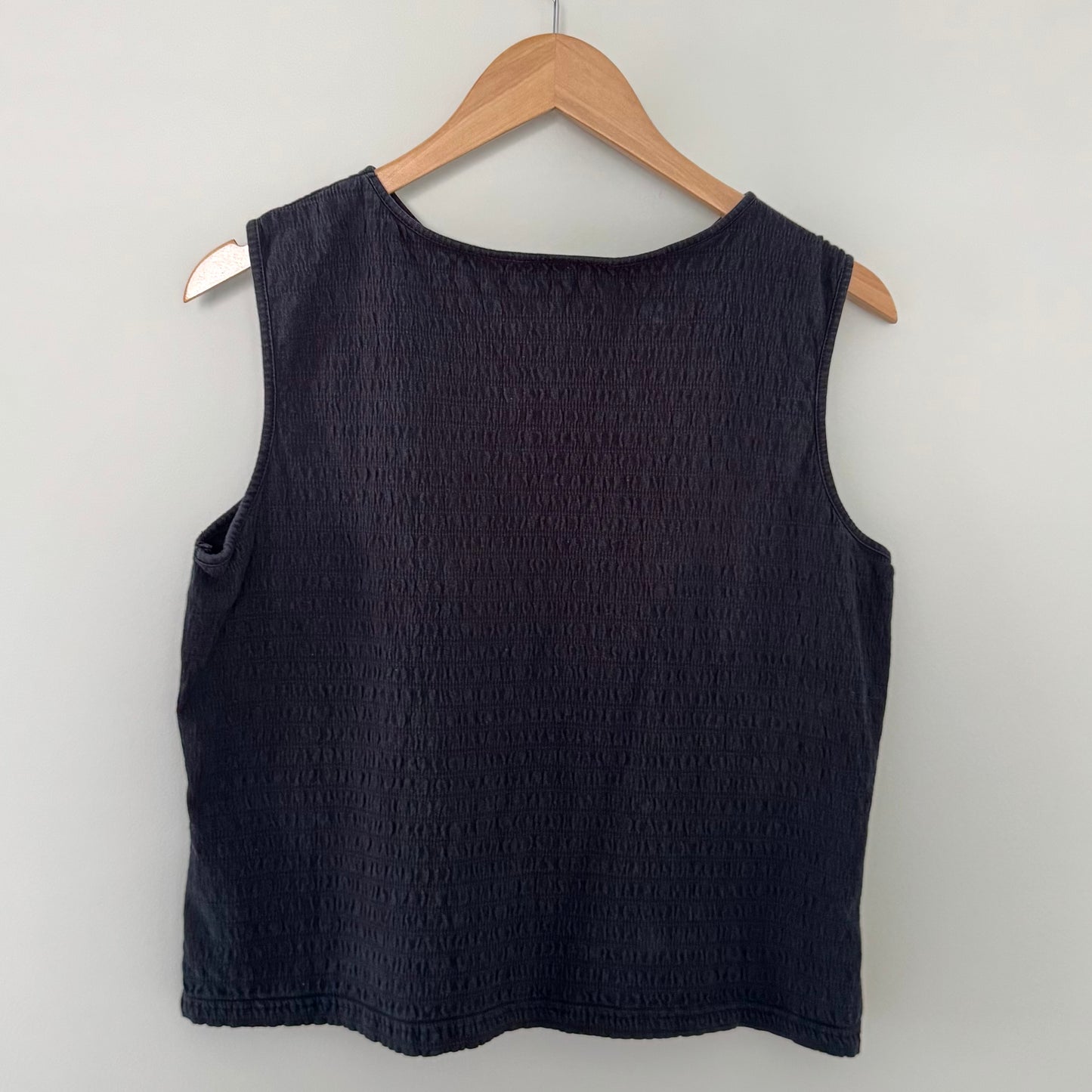 Talbots Petites Black Textured Tank Top (M)