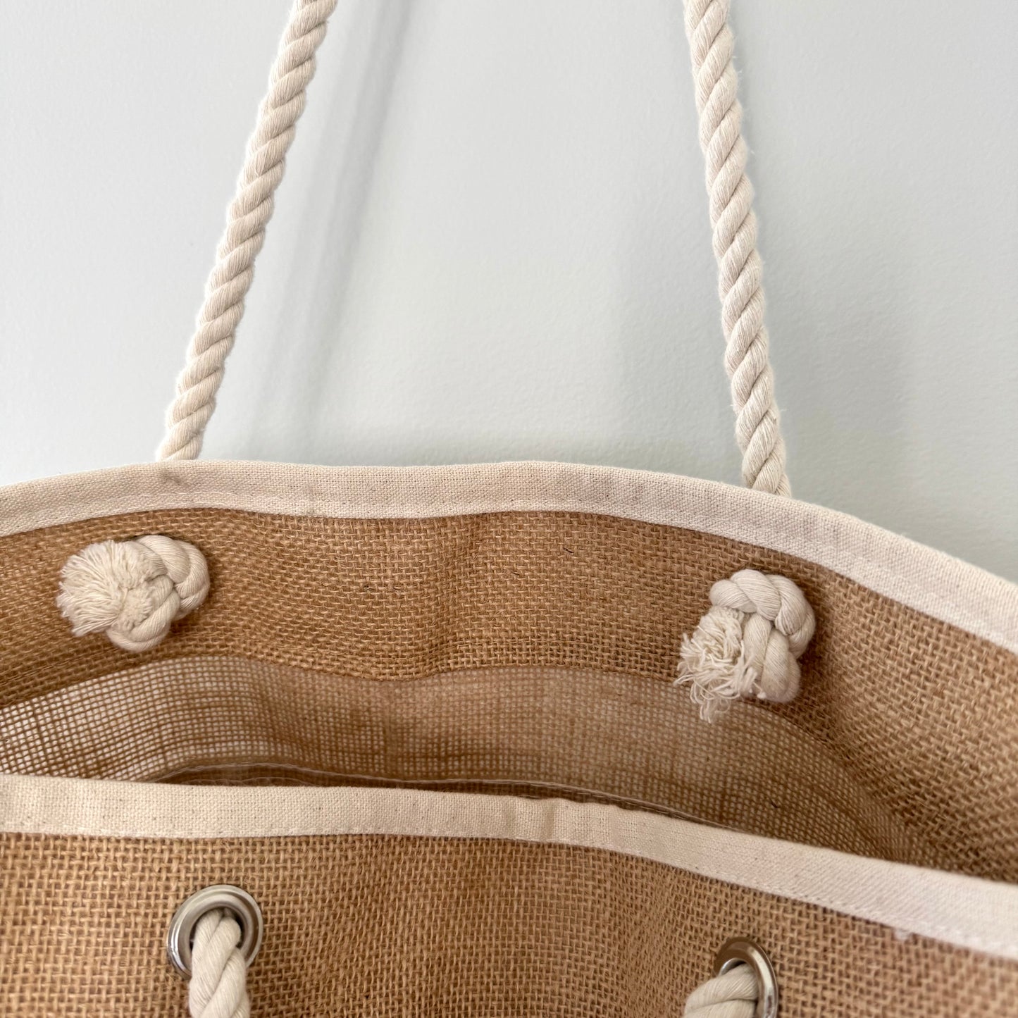 Jute Canvas Rope Tote Bag