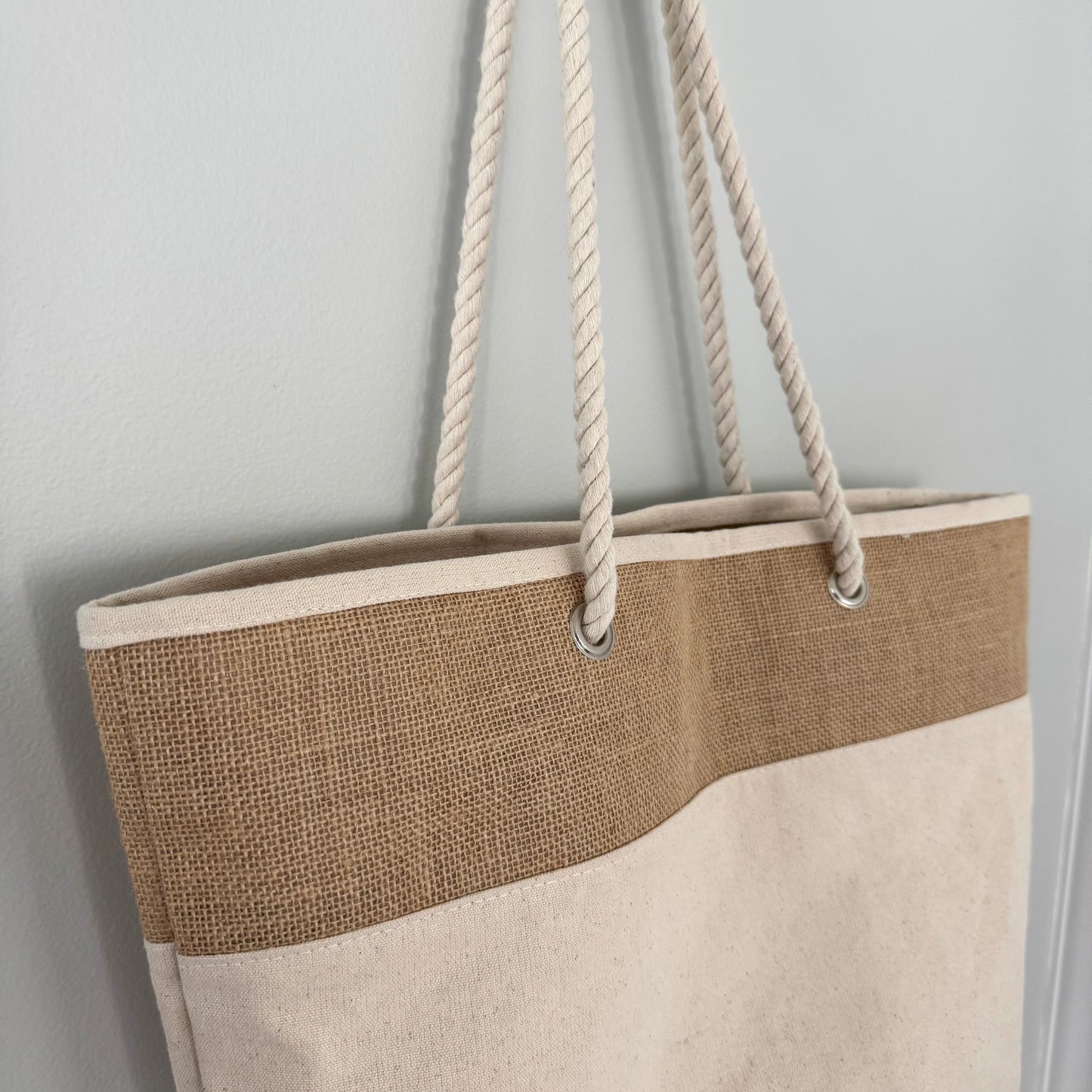 Jute Canvas Rope Tote Bag