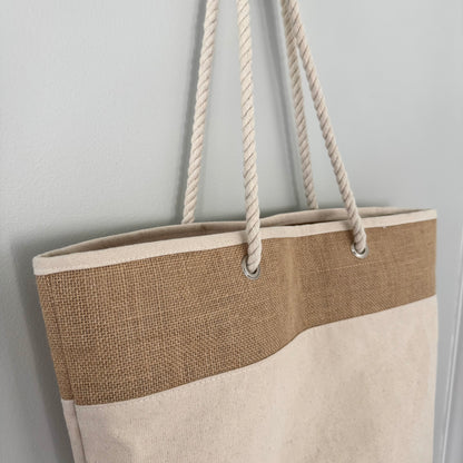 Jute Canvas Rope Tote Bag