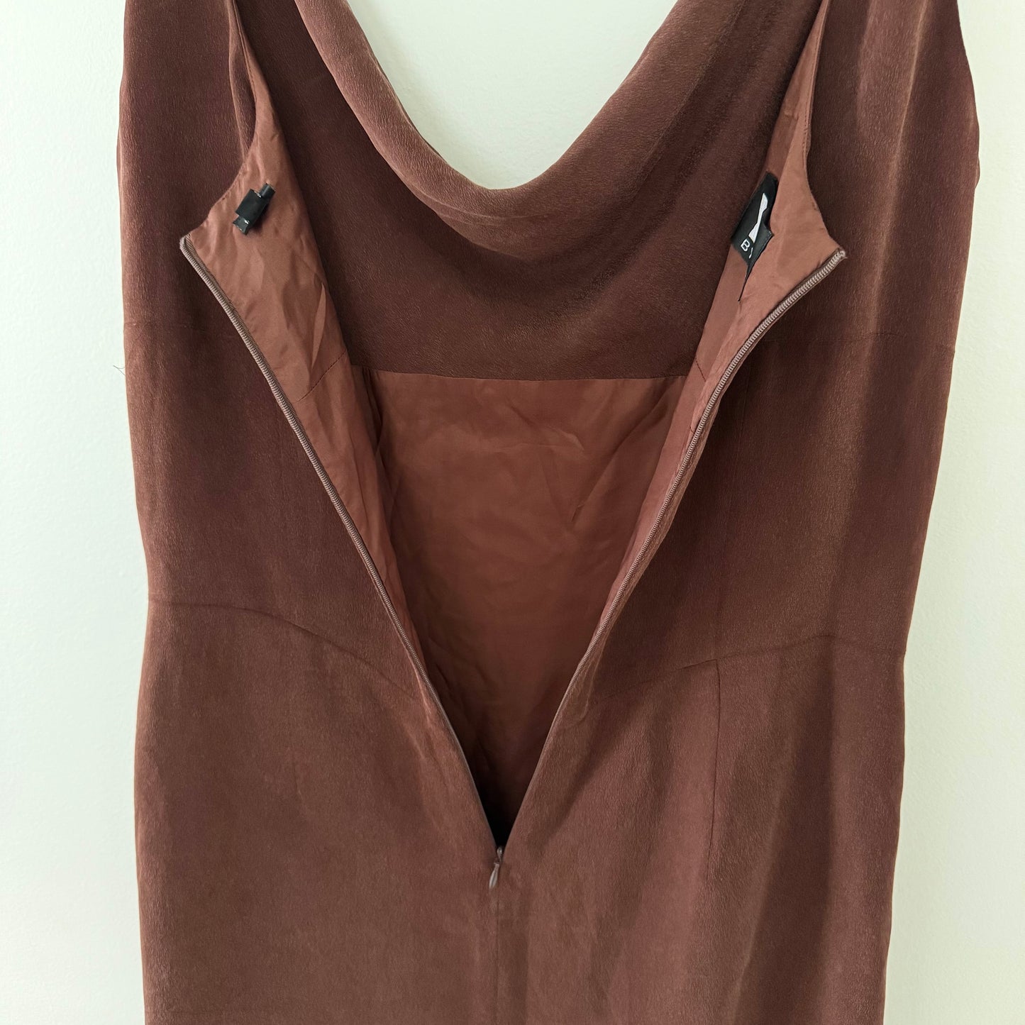 YL by Yair Chocolate Brown Cowl Neck Dress (14)