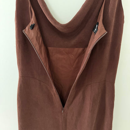 YL by Yair Chocolate Brown Cowl Neck Dress (14)