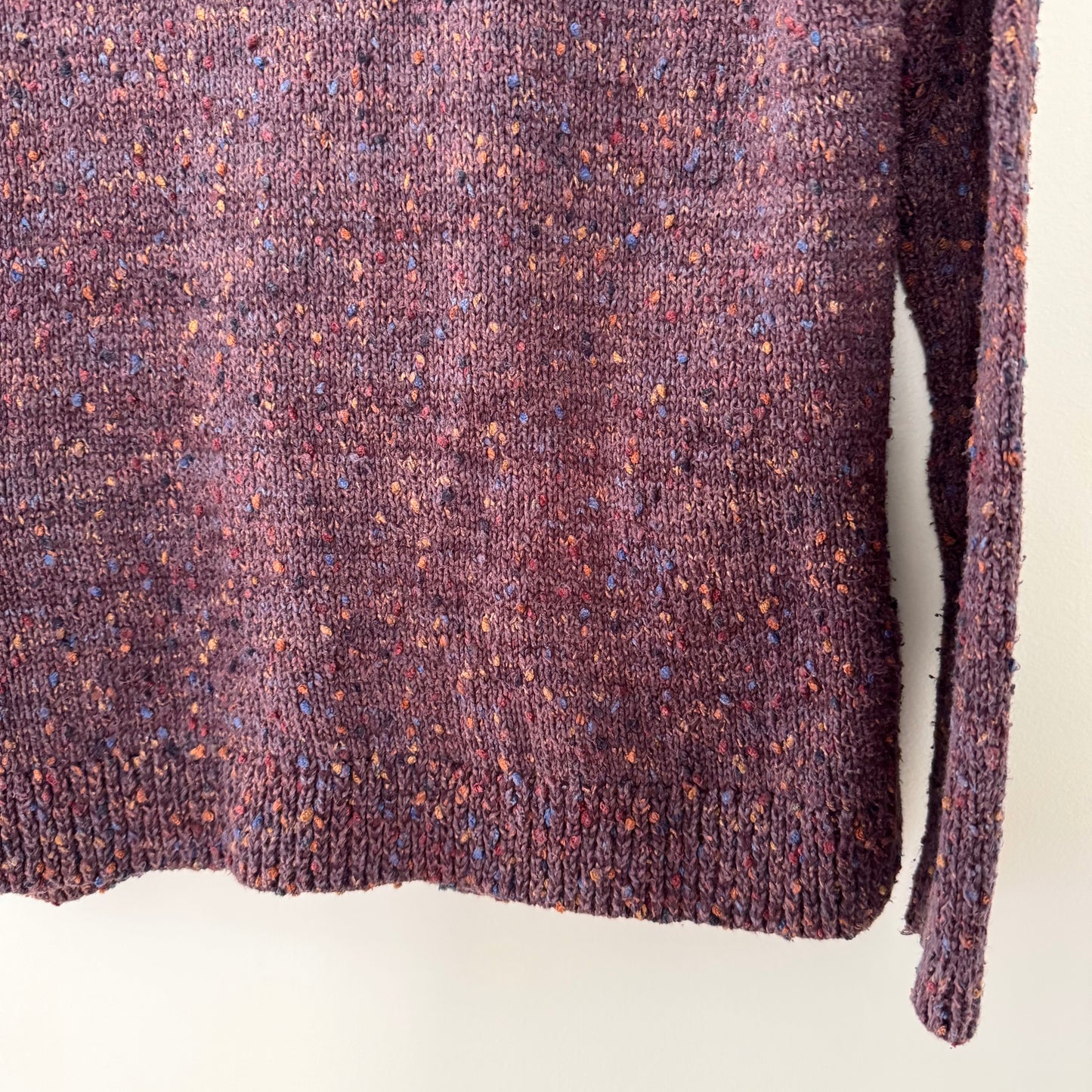 J. Jill Women's Cozy Retreat Tweed Dark Fig Sweater (XS)