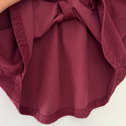 Land’s End Pinwale Cord Rich Burgundy Button Front Dress (M)