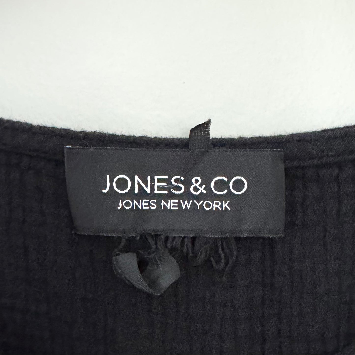 Jones NY Black Gauze Textured Blouse