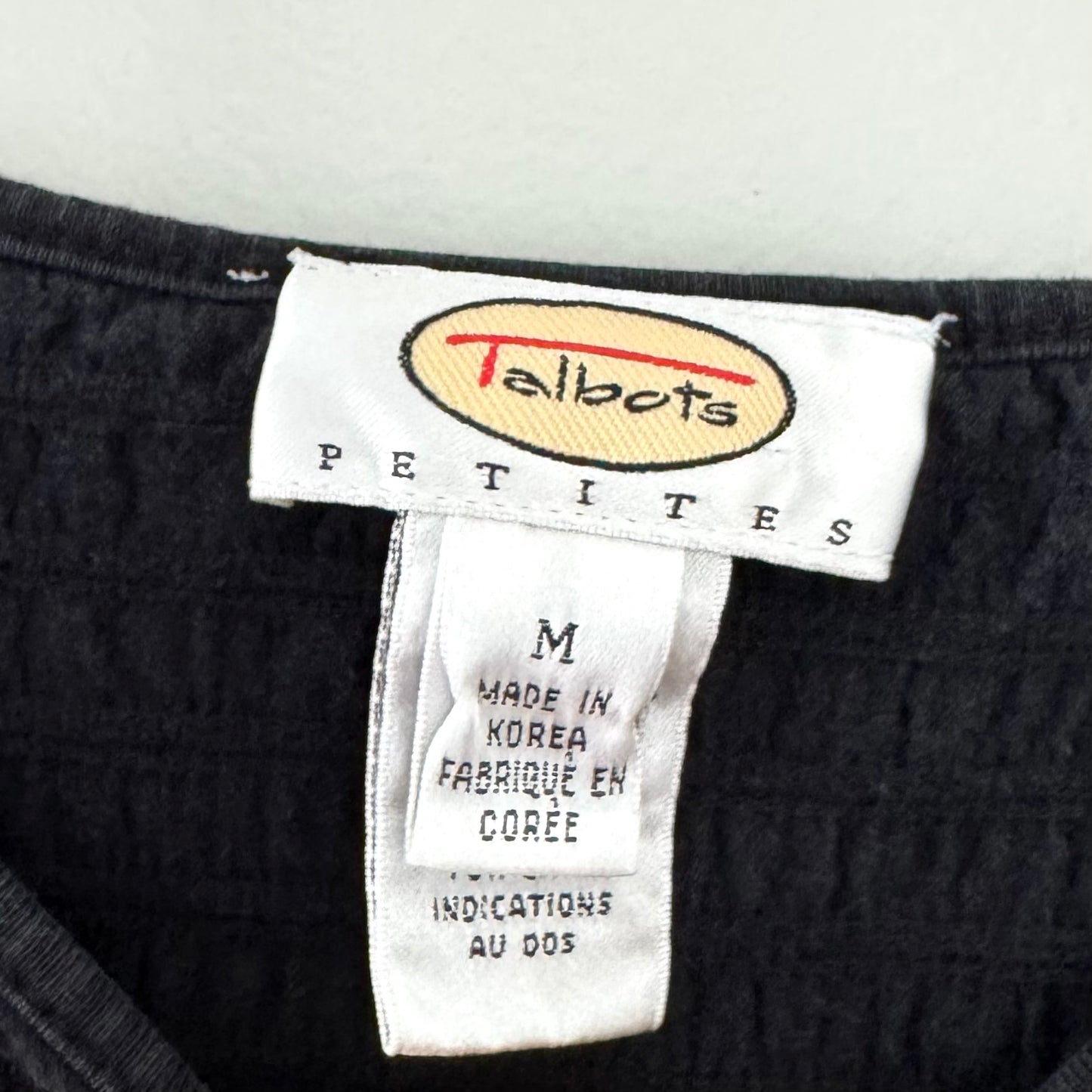 Talbots Petites Black Textured Tank Top (M)