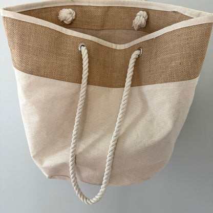 Jute Canvas Rope Tote Bag