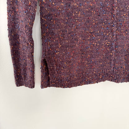 J. Jill Women's Cozy Retreat Tweed Dark Fig Sweater (XS)