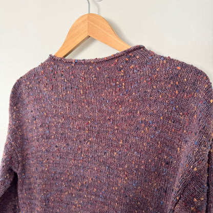 J. Jill Women's Cozy Retreat Tweed Dark Fig Sweater (XS)