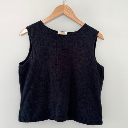 Talbots Petites Black Textured Tank Top (M)