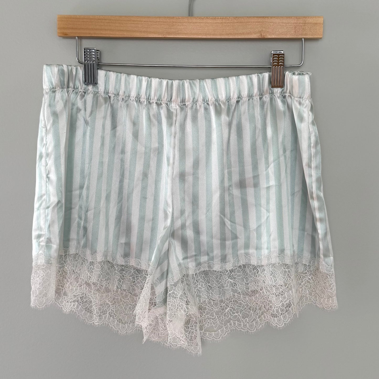 VS Striped Satin/Lace Shorts (M)