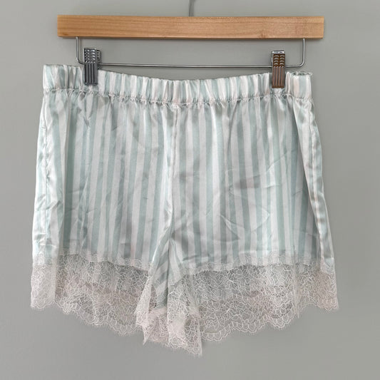 VS Striped Satin/Lace Shorts (M)