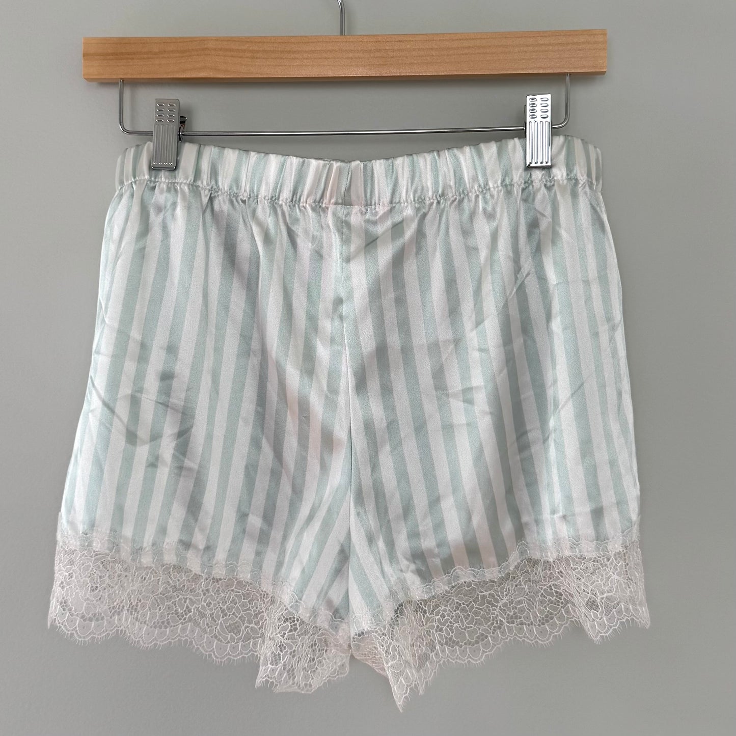 VS Striped Satin/Lace Shorts (M)