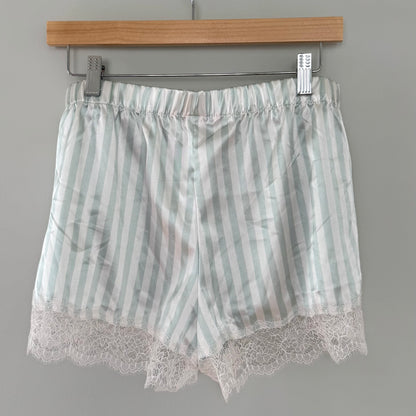 VS Striped Satin/Lace Shorts (M)