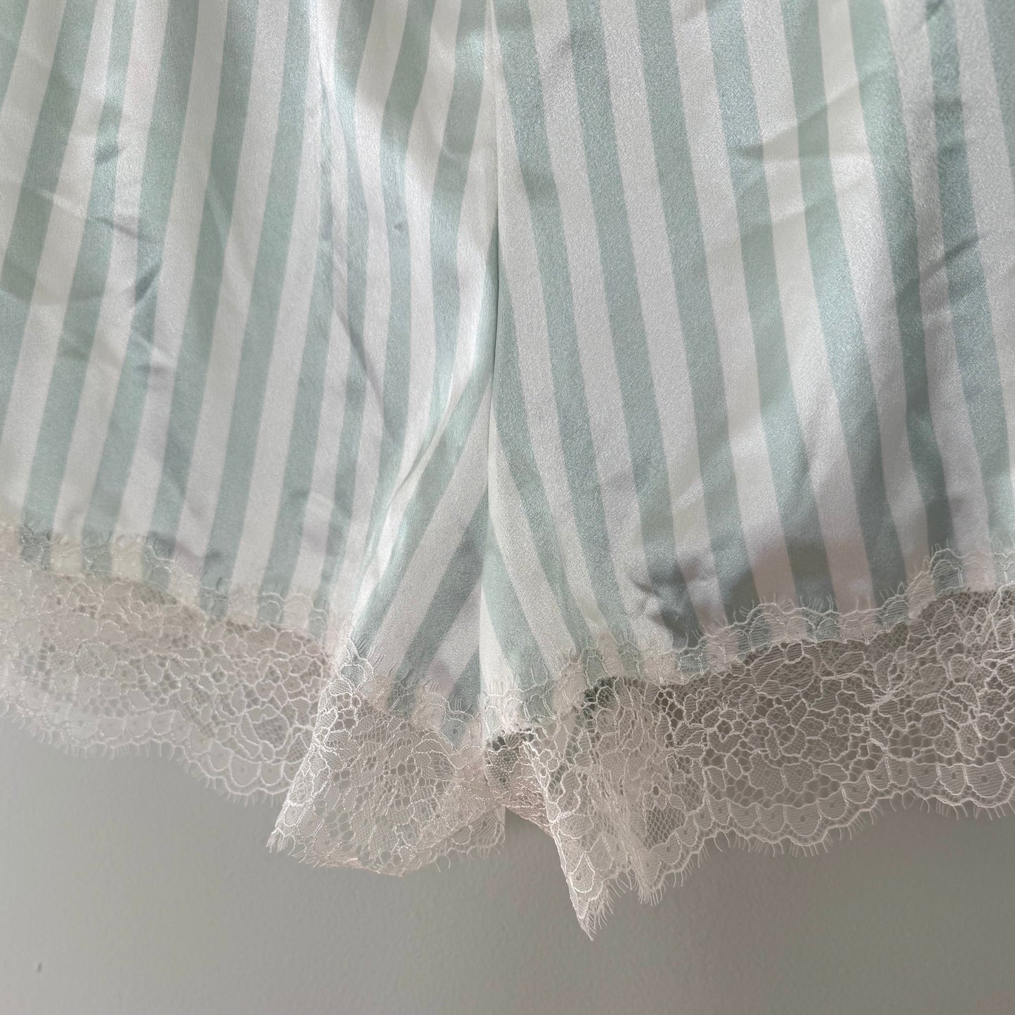 VS Striped Satin/Lace Shorts (M)