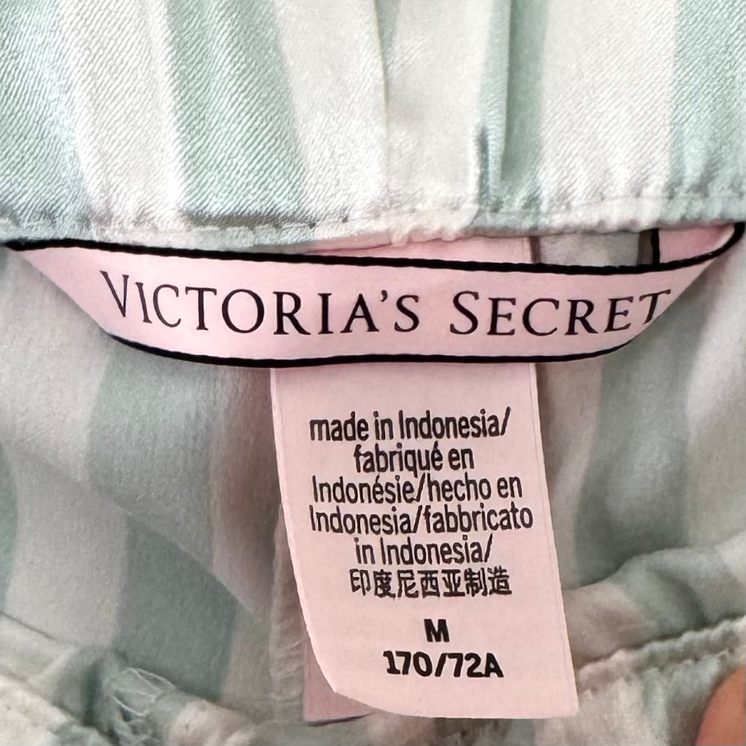 VS Striped Satin/Lace Shorts (M)