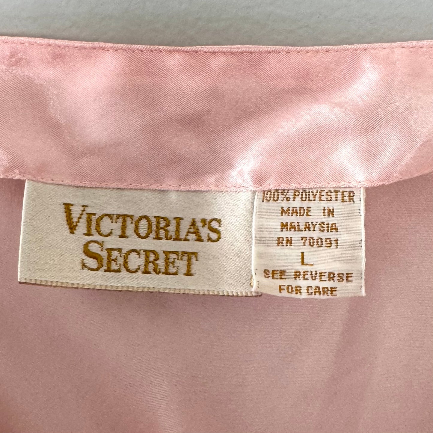 VS Baby Pink Satin Slip Dress (L)