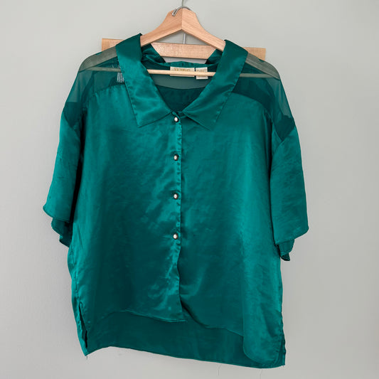 VS Emerald Green Satin Pajama Set (L)