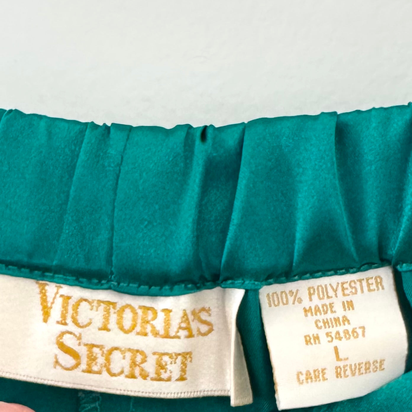 VS Emerald Green Satin Pajama Set (L)