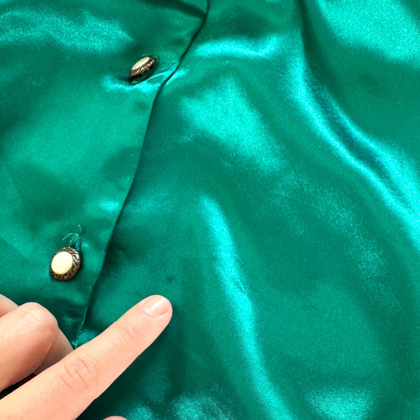 VS Emerald Green Satin Pajama Set (L)