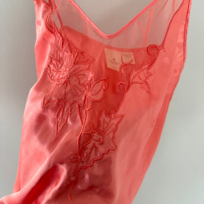 VS Coral Satin Slip Dress & Robe (L)