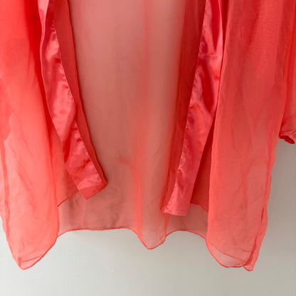VS Coral Satin Slip Dress & Robe (L)