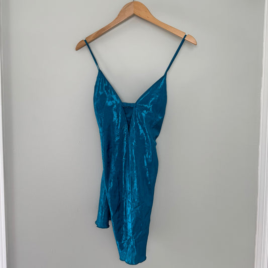 Colesce Collections Floral Blue Slip Dress (L)