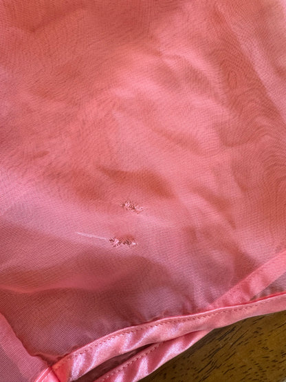 VS Coral Satin Slip Dress & Robe (L)