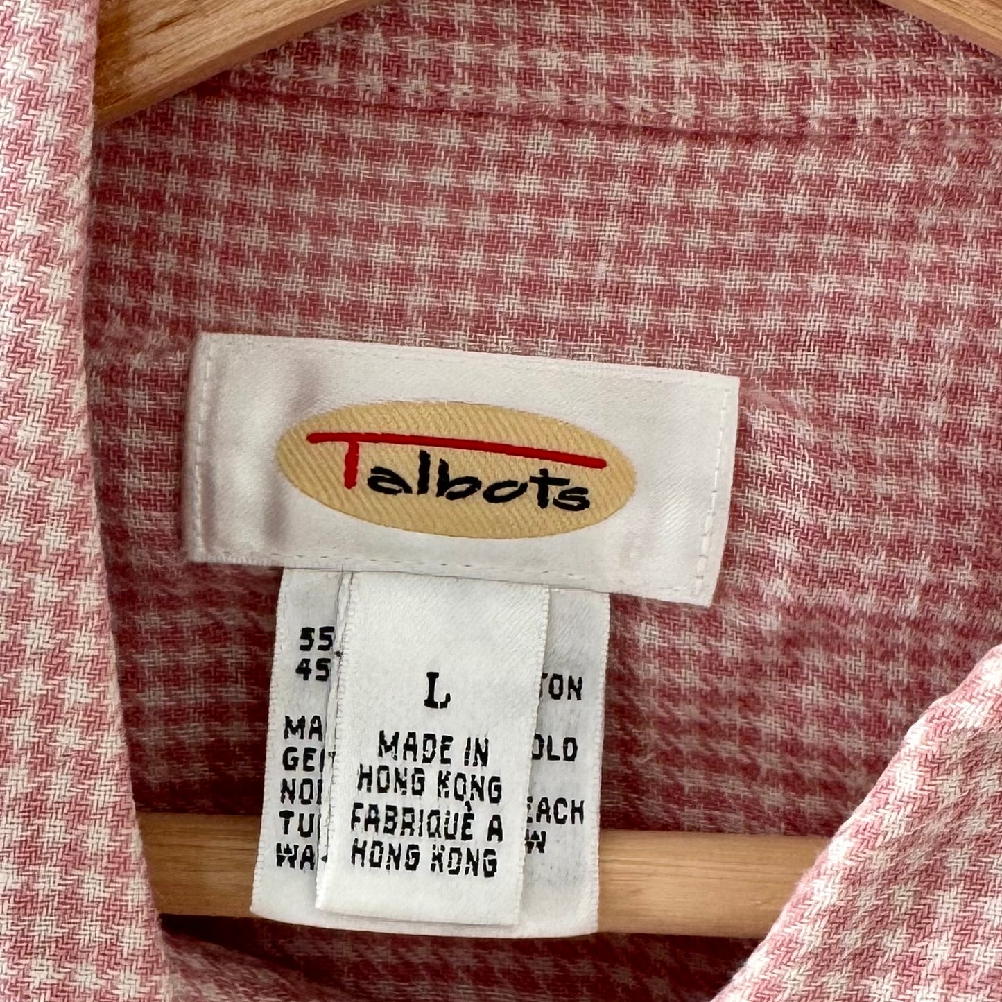 Talbots Houndstooth Button Up Flannel Shirt (L)