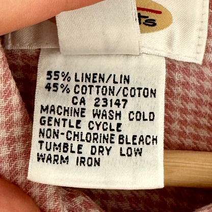 Talbots Houndstooth Button Up Flannel Shirt (L)