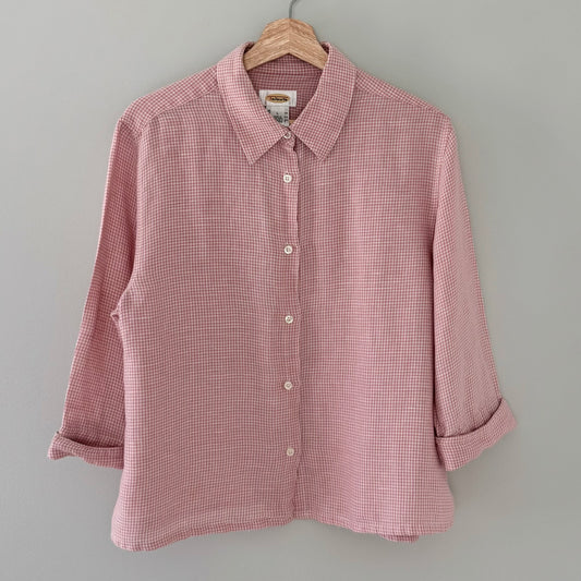 Talbots Houndstooth Button Up Flannel Shirt (L)