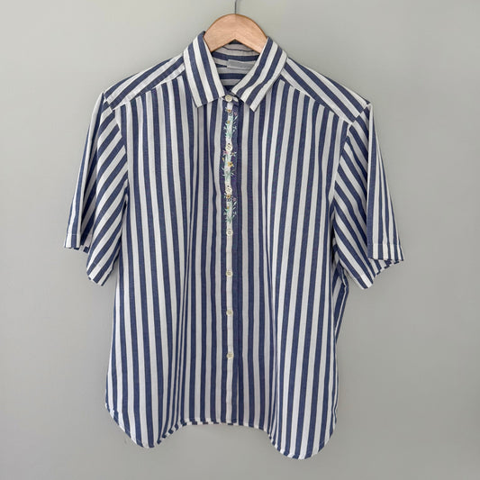 Alfred Dunner Floral Embroidery Button Up Shirt