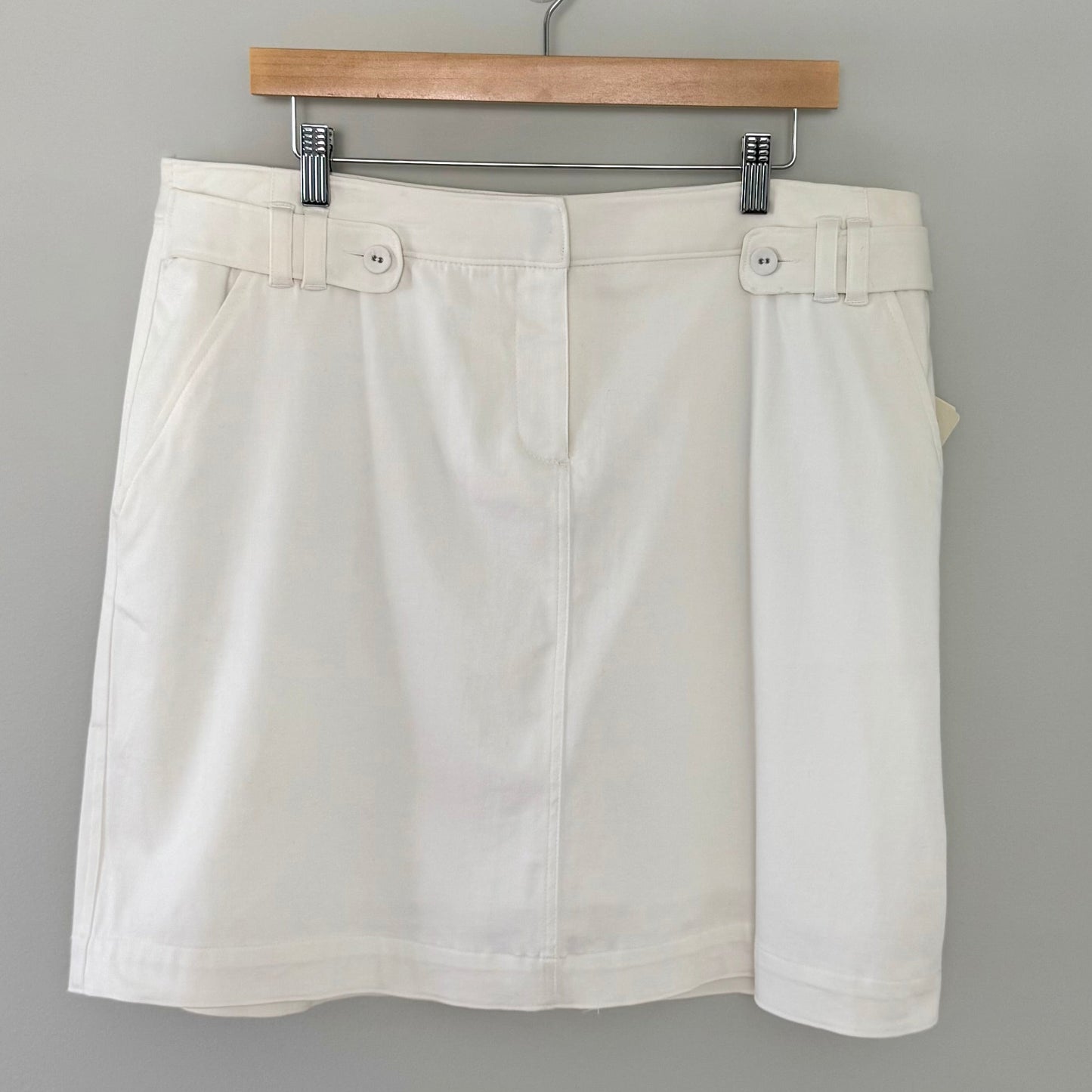 C.J. Banks White Stretch Scooter Skirt