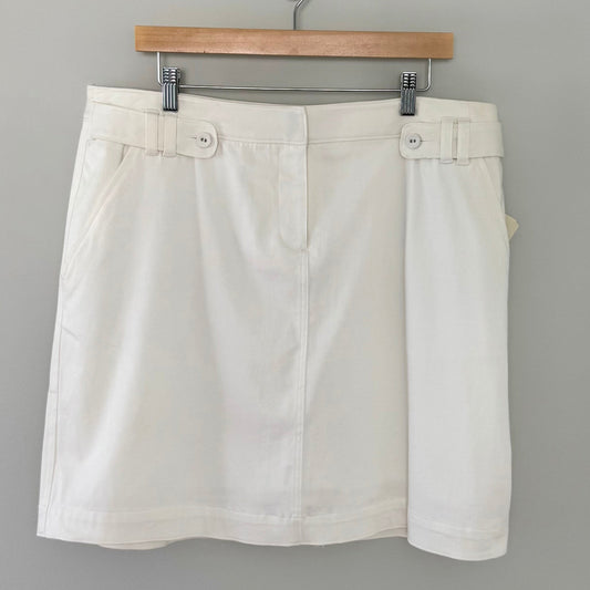 C.J. Banks White Stretch Scooter Skirt