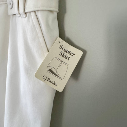 C.J. Banks White Stretch Scooter Skirt
