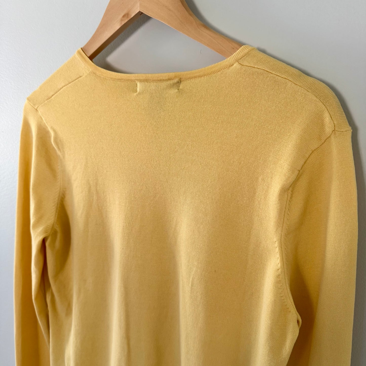 August Silk Yellow Button Up Cardigan Top (Large)